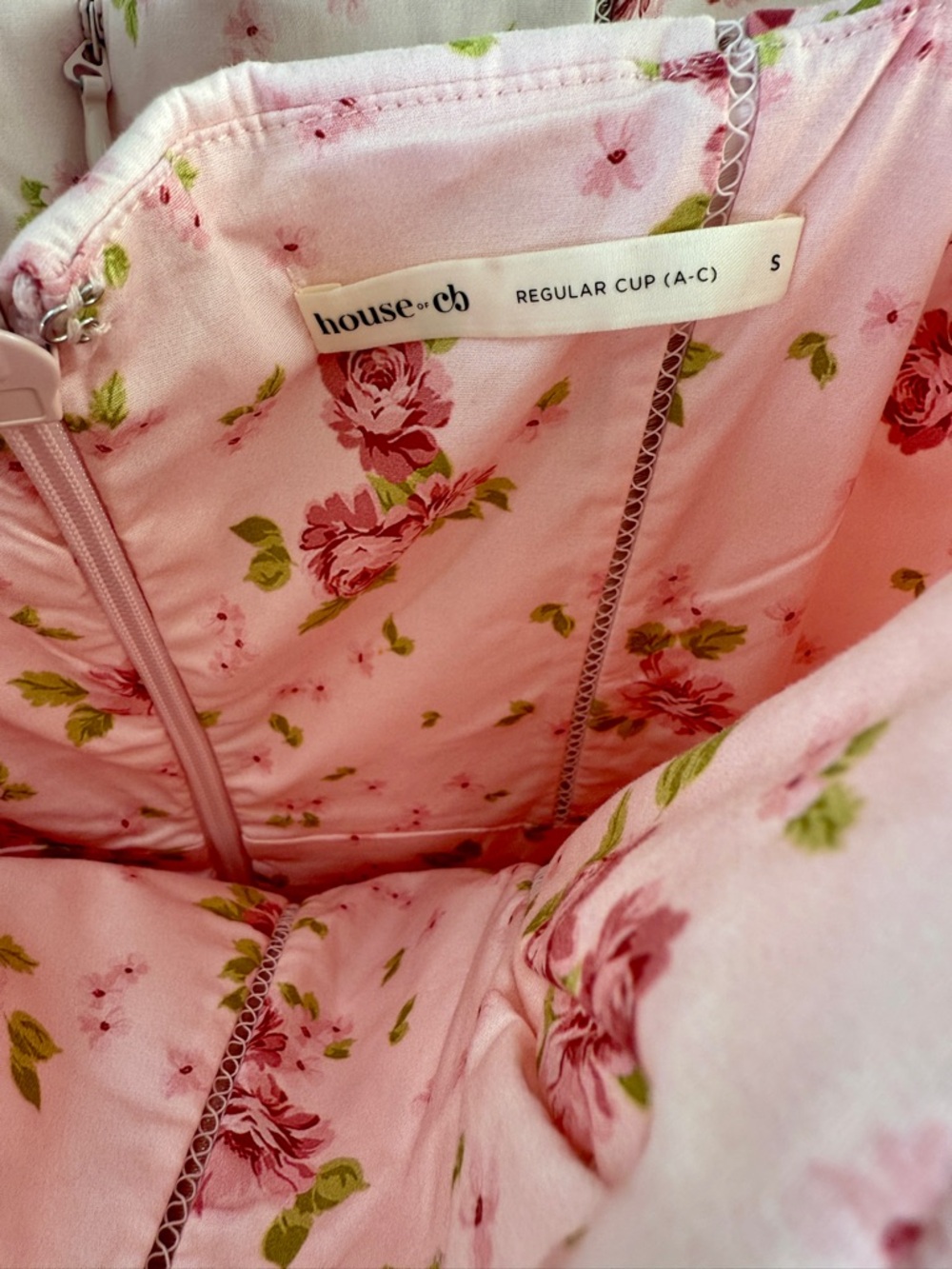 House of CB YSABELLA Pink Vintage Rose Print Cotton Midi Sundress NWOT - Picture 4 of 5